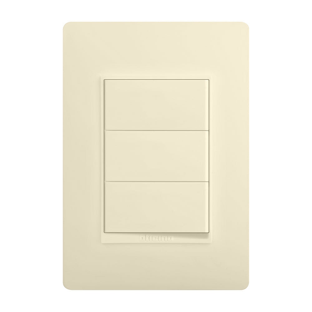 Placa Switch Triple Marfil Luzica 15AMP Bticino