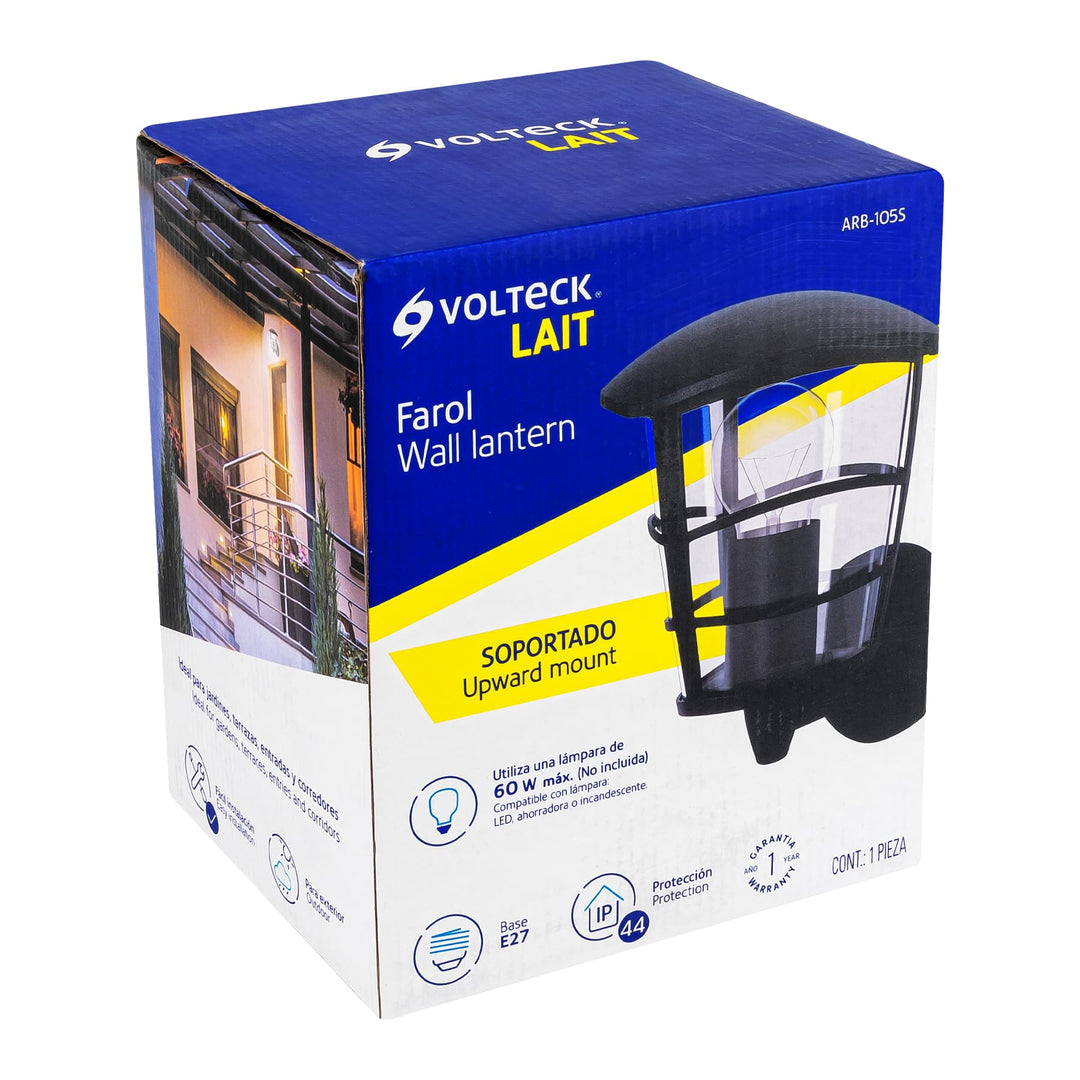 Farol Sobreponer Negro VOLTECK