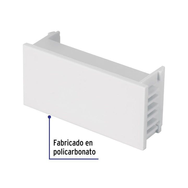 Tapón Ciego, 1 Módulo, Línea Española, Color Blanco