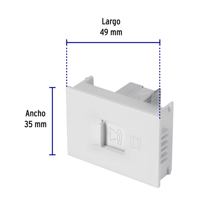 Dado Telefónico 1.5 Módulos, Línea Española, Color Blanco