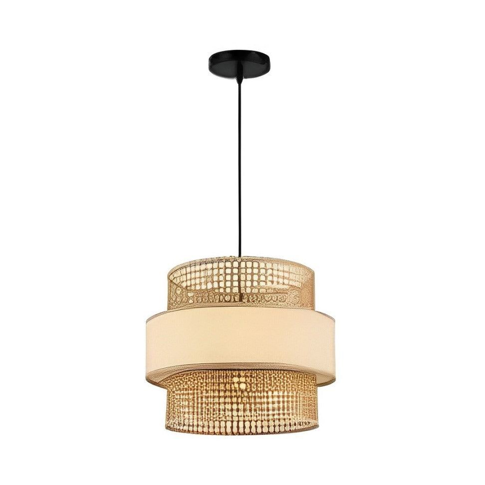 Lampara De Techo Decorativa Colgante Beige+negro