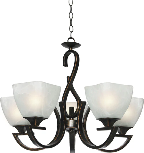 Lampara Colgante 5 Copas Vidrio Murano 5*E2760W Home Delight