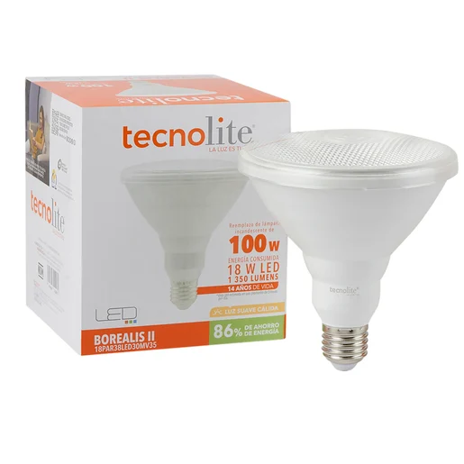 Foco PAR38 LED 18 W, Luz De Día, Base E27, IP65, No Atenuable
