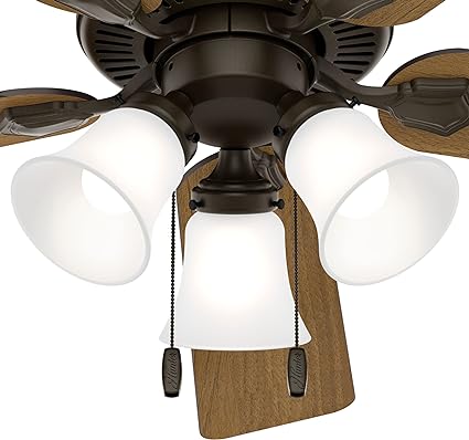 Ventilador De Techo De Bronce De 52 Pulgadas Con Kit De Luz LED Y Cadena De Tracción