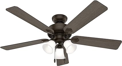 Ventilador De Techo De Bronce De 52 Pulgadas Con Kit De Luz LED Y Cadena De Tracción