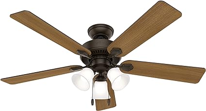 Ventilador De Techo De Bronce De 52 Pulgadas Con Kit De Luz LED Y Cadena De Tracción