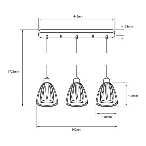 Lámpara Colgante De Cristal Celeste Ii Tecnolite