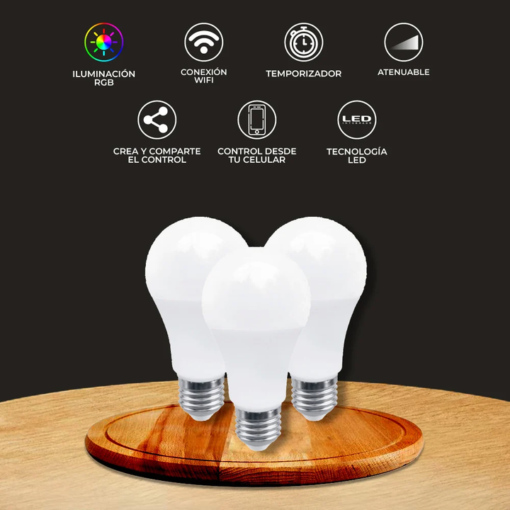 Paquete De 3 Focos LED Inteligentes Tecnolite