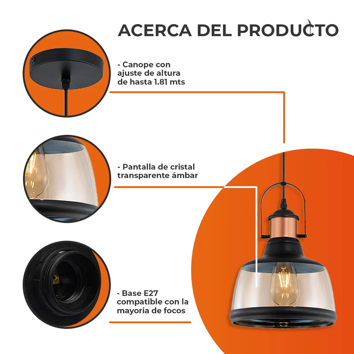 Lámpara Colgante De Cristal Columba I Tecnolite