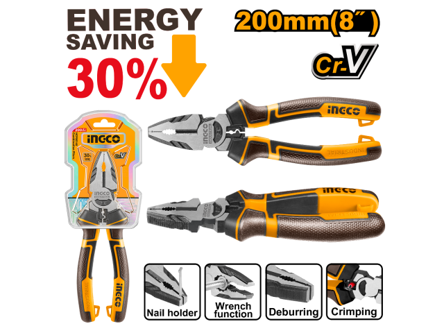 Alicate Industrial De Electricista Ingco "8"