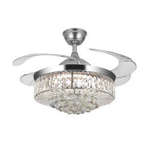 LAMPARA DE ACRILICO PLATEADO (VENTILADOR INCORPORADO) ILUTEC