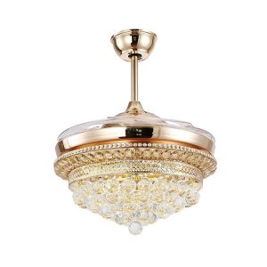 LAMPARA DE ACRILICO DORADO (VENTILADOR INCORPORADO) ILUTEC